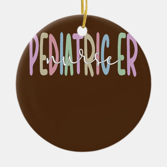 Ornamento De Cerâmica Enfermeiro Pediátrico de Emergência Orgulhosa (Frente)