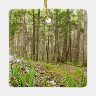 Ornamento De Cerâmica Enfumaçado Mountain Trail em Primavera