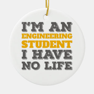 Ornamento De Cerâmica Engenharia Sou um Estudante de Engenharia Sem Vida