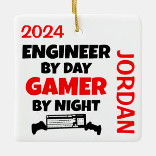 Ornamento De Cerâmica Engenheiro ama jogar Videos games