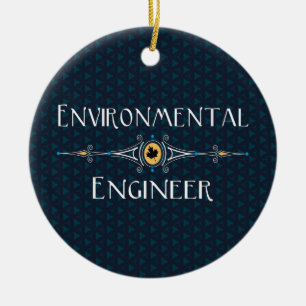 Ornamento De Cerâmica Engenheiro Ambiental Linha Decorativa