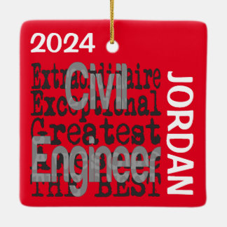 Ornamento De Cerâmica Engenheiro Civil Extraordinário PERSONALIZADO