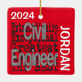 Ornamento De Cerâmica Engenheiro Civil Extraordinário PERSONALIZADO