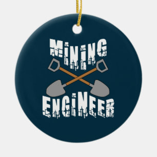 Ornamento De Cerâmica Engenheiro de Minas Pás Cruzadas