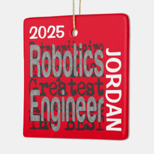 Ornamento De Cerâmica Engenheiro de Robótica Extraordinário PERSONALIZAD