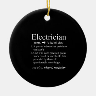 Ornamento De Cerâmica Engenheiro Elétrico de Definição Engraçado