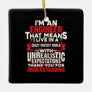 Ornamento De Cerâmica Engenheiro Eu Sou Um Engenheiro