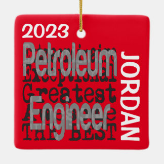 Ornamento De Cerâmica Engenheiro Extraordinário de Petróleo PERSONALIZAD