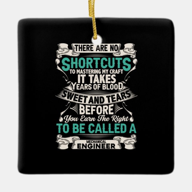 Ornamento De Cerâmica Engenheiro mecânico do engenheiro (Frente)