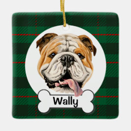 Ornamento De Cerâmica English Bulldog Ornament
