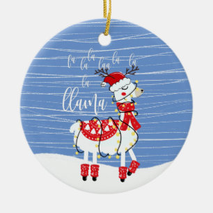 Ornamento De Cerâmica Engraçado amigo da piada de Natal la la llama