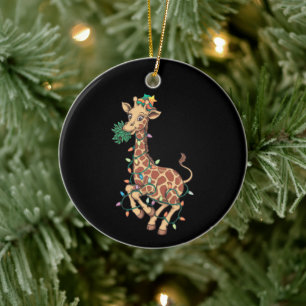 Ornamento De Cerâmica Engraçado Árvore de Natal Girafa Sobrevivente Dand