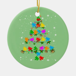 Ornamento De Cerâmica Engraçado Autismo Árvore de Natal Decoração do Orn