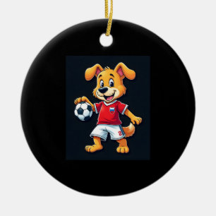 Ornamento De Cerâmica Engraçado Cachorro Rússia Futebol Jersey Foo Russo