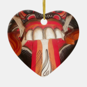Ornamento De Cerâmica Engraçado Carinho, Máscara de Halloween