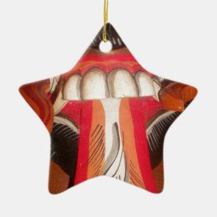 Ornamento De Cerâmica Engraçado Carinho, Máscara de Halloween