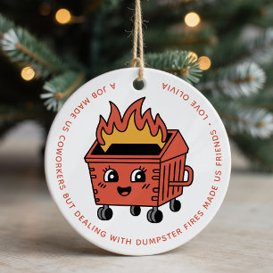 Ornamento De Cerâmica Engraçado Colega de Natal Fogo Idiota