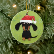 Engraçado Dachshund Santa Clause Wiener Dog Natal