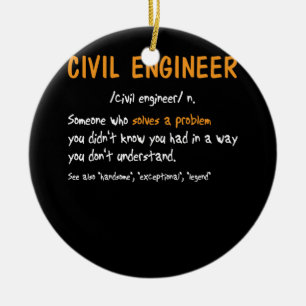 Ornamento De Cerâmica Engraçado Definição De Engenheiro Civil Alguém Que