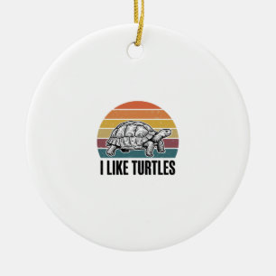 Ornamento De Cerâmica Engraçado Eu Gosto de Tartarugas Camiseta Desenho 