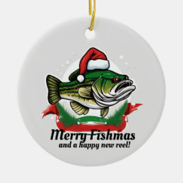 Ornamento De Cerâmica Engraçado Feliz Natal Papais noeis de pesca