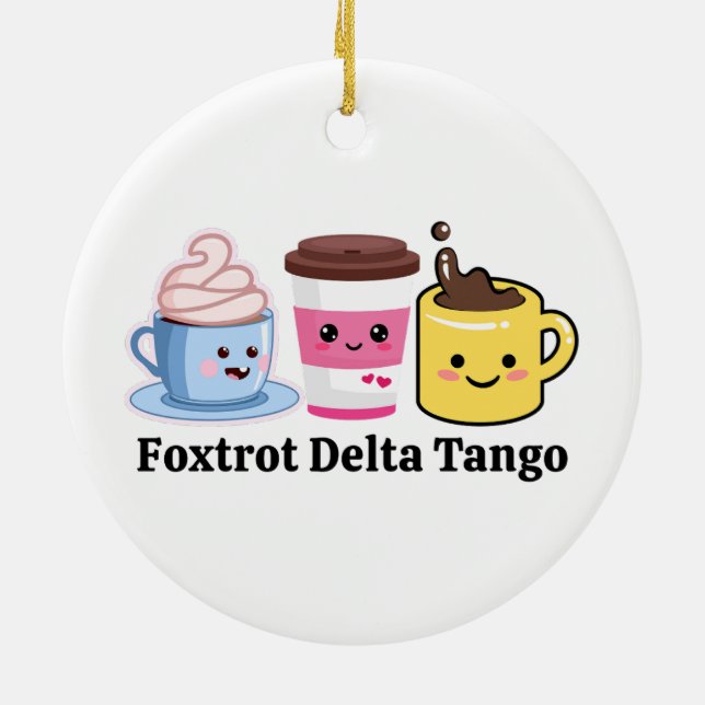 Ornamento De Cerâmica Engraçado Feminista Político Café Lover Anti Trump (Traseira)