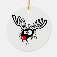 Engraçado giro Rudolph, o desenho de Natal vermelh