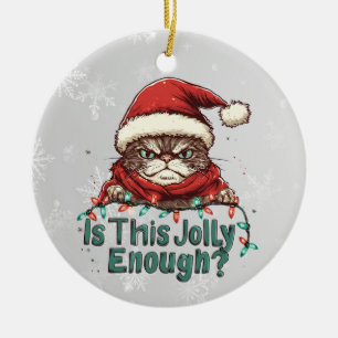Ornamento De Cerâmica Engraçado, Grumpy, Natal, 2 Ornament