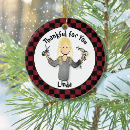 Ornamento De Cerâmica Engraçado Hairdresser Obrigado Presente De Natal