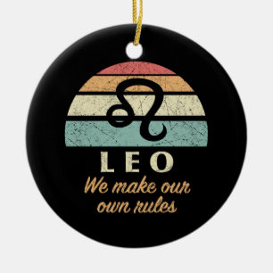 Ornamento De Cerâmica Engraçado Leo Zodiac