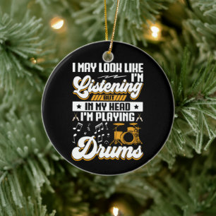 Ornamento De Cerâmica Engraçado ouvir na minha cabeça Estou tocando meus