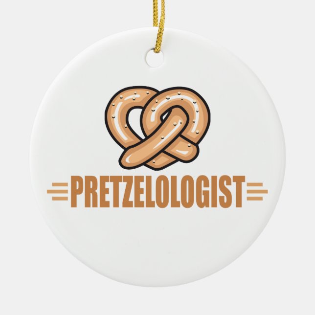 Ornamento De Cerâmica Engraçado Pretzel Lover (Frente)
