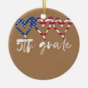 Ornamento De Cerâmica Engraçado Professor de 5 Grau Sinalizador Professo