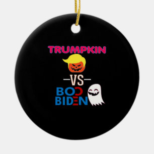 Ornamento De Cerâmica Engraçado Trumpkin Vs Boo Biden Design Classe Hall