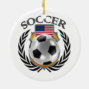 Ornamento De Cerâmica Engrenagem do fã do futebol 2016 dos EUA