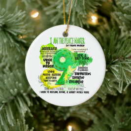 Ornamento De Cerâmica Enneagram Tipo 9 - Sou O Criador Da Paz