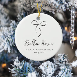 Ornamento De Cerâmica Enrolado Com Arco Preto Amor Primeira Foto De Nata