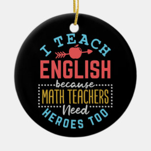 Ornamento De Cerâmica Ensino Inglês Porque Professores De Matemática Pre