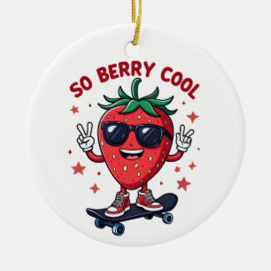 Ornamento De Cerâmica Então Berry Legal Fruta Lover Strawberry