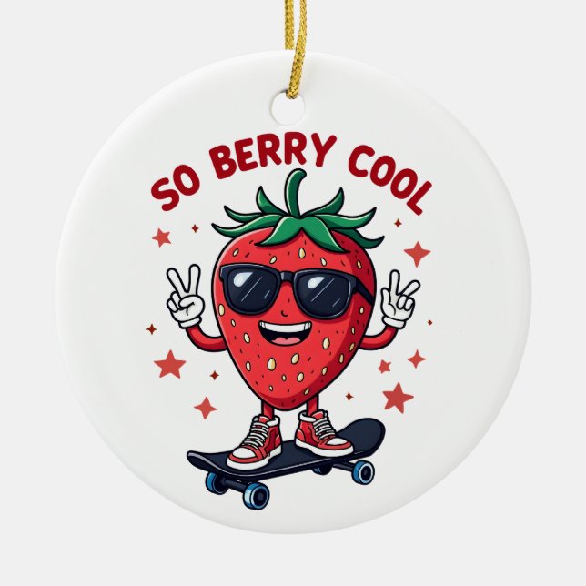 Ornamento De Cerâmica Então Berry Legal Fruta Lover Strawberry (Frente)
