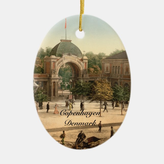 Ornamento De Cerâmica Entrada Copenhaga do parque de Tivoli (Frente)