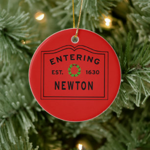 Ornamento De Cerâmica Entrando em Newton, Feriado do MÃE