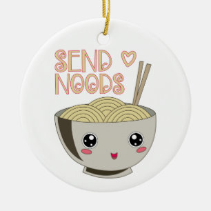 Ornamento De Cerâmica Enviar Presente para a Sopa de Noods Kawaii Ramen 