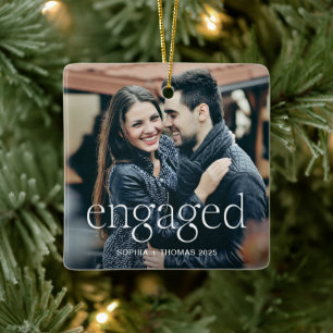 Ornamento De Cerâmica Envolvidos   Texto Elevado e Estiloso e Duas Fotos