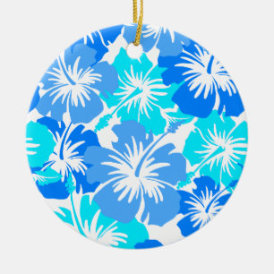 Ornamento De Cerâmica Epic Hibiscus Hawaiian Floral Aloha Shirt Impressã