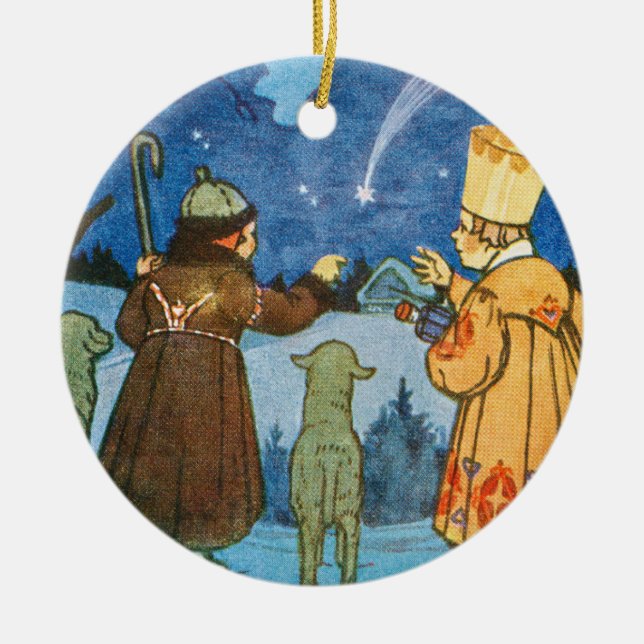 Ornamento De Cerâmica Epiphany Three Kings from the East by Zdenek Guth (Frente)