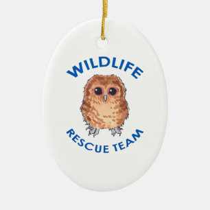 ORNAMENTO DE CERÂMICA EQUIPA DE SALVAMENTO DOS ANIMAIS SELVAGENS