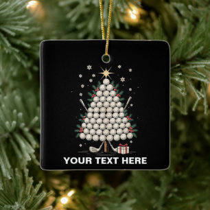 Ornamento De Cerâmica Equipamento de árvore de Natal de golfe personaliz