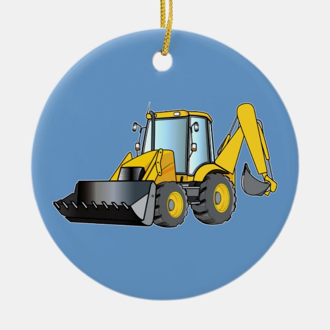 Ornamento De Cerâmica Equipamento pesado: Backhoe (Frente)
