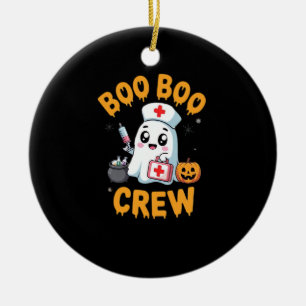 Ornamento De Cerâmica Equipe Boo Boo Enfermeira Fantasma Fofo de Hallowe